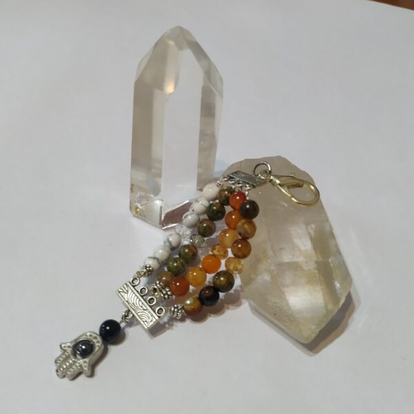 LLAVERO MIX CRISTALES + MANO FATIMA